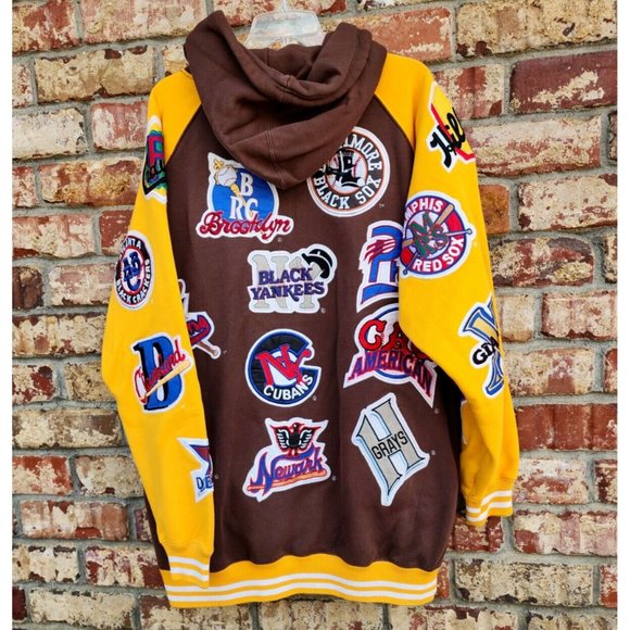VTG NLBM all stars big boy negro leagues mens XL Museum patch hoodie brown EUC - Picture 1 of 16